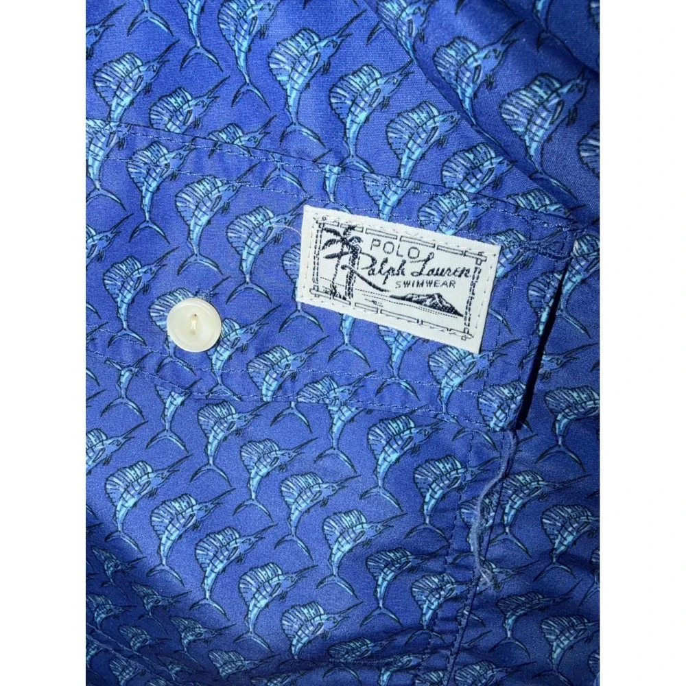 Polo Ralph Lauren Swim Trunks Mens 3XLT Blue Marlin Fish Print Board Shorts
